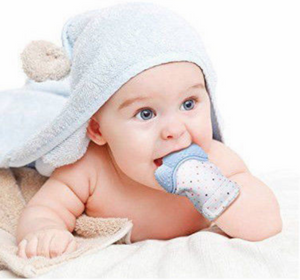 FREE - VERY HIGH QUALITY SILICONE TEETHING MITTEN/GLOVE